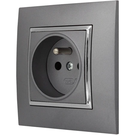 Gniazdo Pojedyncze Gniazdko Kontakt Elektryczny Ospel Ariaszary Srebro