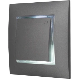 Włącznik Dzwonkowy Szary Z Podświetleniem Białym