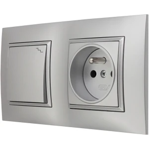 Gniazdo Pojedyncze Z Włącznikiem Schodowym Ospel Aria Srebrny