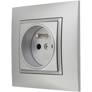 Gniazdo Pojedyncze Kontakt Elektryczny Ospel Aria Srebrny