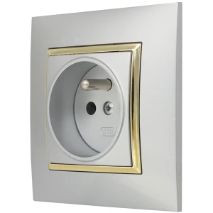 Gniazdo Elektryczne Ospel Aria Pojedyncze Gniazdko  Srebrny Złoto