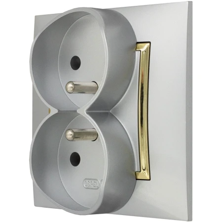 Gniazdo Podwójne Gniazdko Ospel Aria Srebrny Złoto