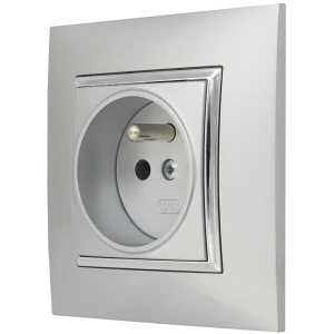 Gniazdo Pojedyncze Gniazdko Ospel Aria Srebrny Srebro