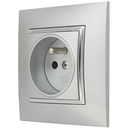 Gniazdo Pojedyncze Gniazdko Ospel Aria Srebrny Srebro