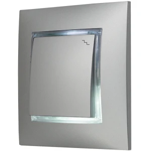 Włącznik Schodowy Srebrny Z Podświetleniem Białym Ospel Aria