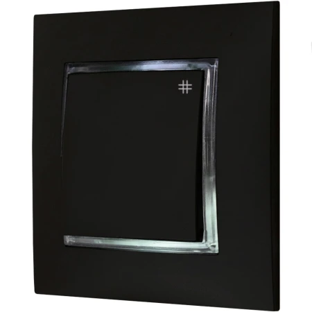 Włącznik Krzyżowy Czarny Z Podświetleniem Białym Ospel Aria