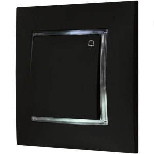 Włącznik Dzwonkowy Czarny Z Podświetleniem Bialym