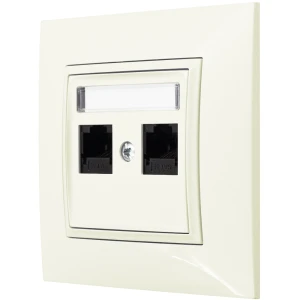 Gniazdo Internetowe Rj45 2X Ospel Aria Ecru