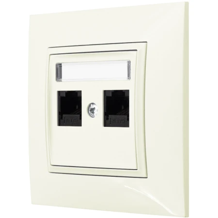 Gniazdo Internetowe Rj45 2X Ospel Aria Ecru