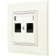 GNIAZDO INTERNETOWE RJ45 2X OSPEL ARIA ECRU