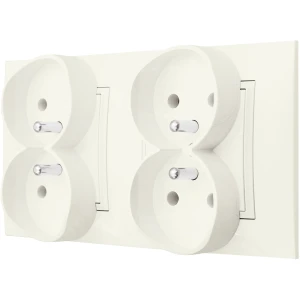 Gniazdo Poczwórne Pokojowe Ścienne Ospel Aria Ecru