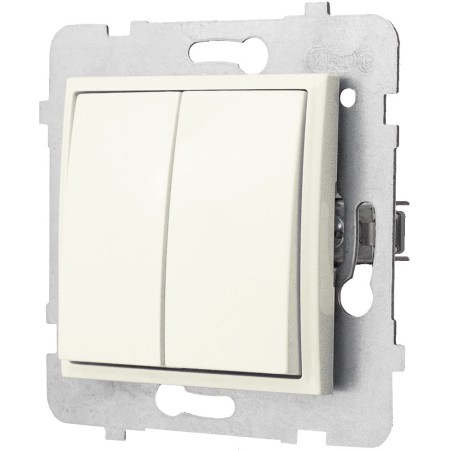 Moduł Ecru Bez Ramki Włącznik Podwójny Schodowy Ospel Aria