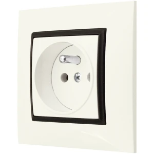 Gniazdo Pojedyncze Gniazdko Elektryczne Ospel Aria Ecru Czarny