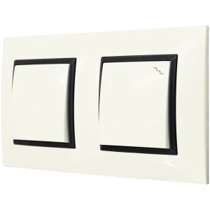 Włącznik Pojedynczy I Schodowy W Ramce Ospel Aria Ecru Czarny