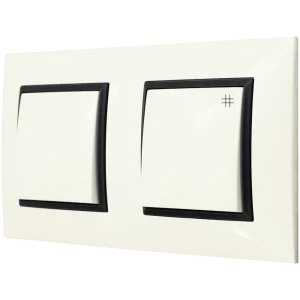 Włącznik Pojedynczy I Krzyżowy Ospel Aria W Ramce Ecru Czarny