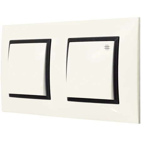 Włącznik Pojedynczy I Krzyżowy Ospel Aria W Ramce Ecru Czarny