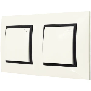 Włącznik Schodowy I Krzyżowy Ospel Aria W Ramce Ecru Czarny