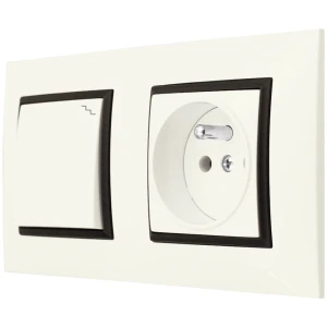 Gniazdo I Włącznik Schodowy Ospel Aria Ecru Czarny