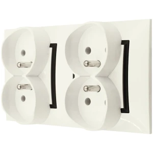 Gniazdo Poczwórne Pokojowe Ścienne Ospel Aria Ecru Czarny