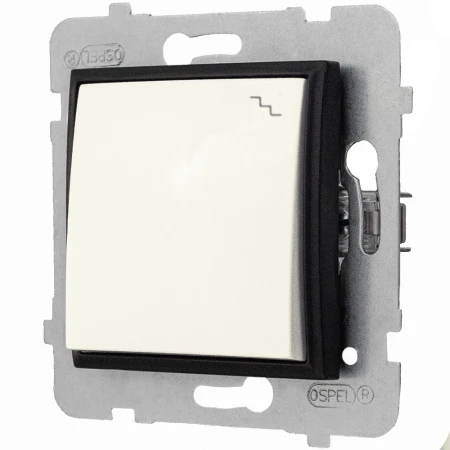 Moduł Ecru / Czarny Bez Ramki Ospel Aria Włącznik Schodowy