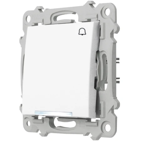 Ospel Szafir Włącznik Zwierny Dzwonkowy Z Podświetleniem Białym Biały