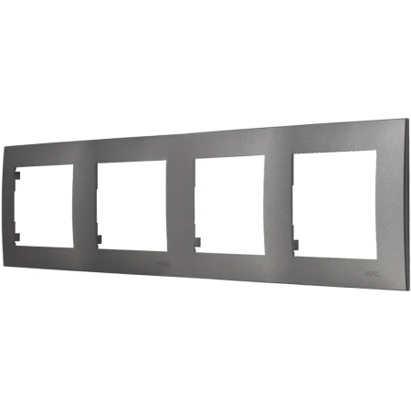 Ospel Szafir Ramka Poczwórna Szary Mat