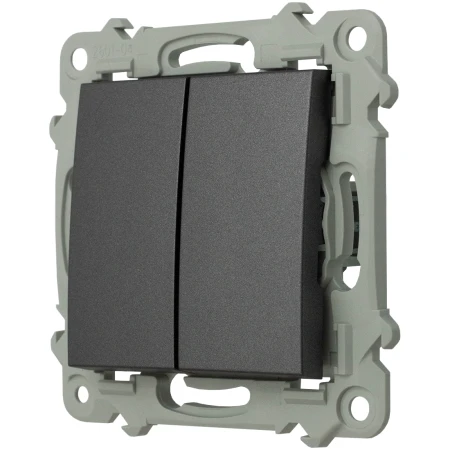 Ospel Szafir Włącznik Schodowy + Jednobiegunowy Szary Mat