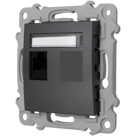 Ospel Szafir Gniazdo Komputerowe Pojedyncze, Kat. 5E Mmc Szary Mat