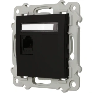 Ospel Szafir Gniazdo Komputerowe Pojedyncze, Kat. 5E Mmc Czarny Metalik