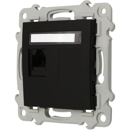 Ospel Szafir Gniazdo Komputerowe Pojedyncze, Kat. 5E Mmc Czarny Metalik