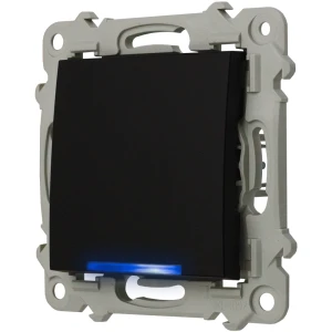 Ospel Szafir Łącznik Pojedynczy Zwierny Z Podświetleniem Niebieskim Czarny Metalik