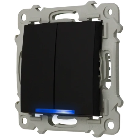 Ospel Szafir Łącznik Dwugrupowy Świecznikowy Z Podświetleniem Niebieskim Czarny Metalik