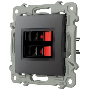 Ospel Szafir Gniazdo Głośnikowe Podwójne Szary Mat