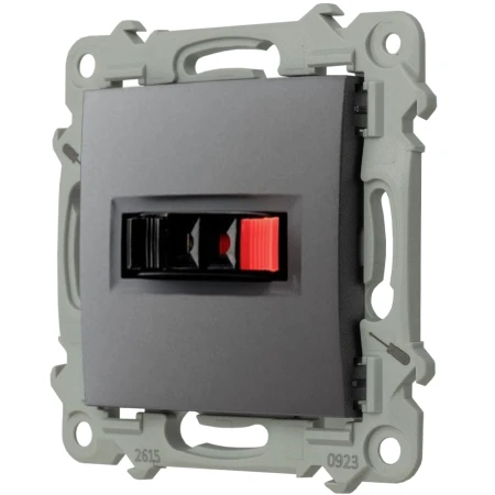 Ospel Szafir Gniazdo Głośnikowe Pojedyncze Szary Mat