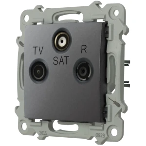 Ospel Szafir Gniazdo Rtv-Sat Końcowe Szary Mat