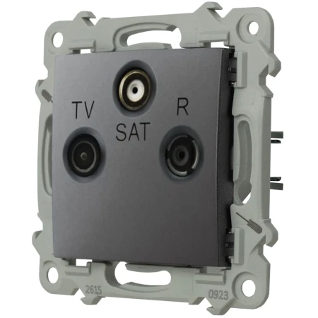 Ospel Szafir Gniazdo Rtv-Sat Przelotowe Szary Mat