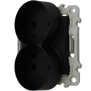 Ospel Szafir Gniazdo Podwójne Moduł Bez Ramki Czarny Metalik