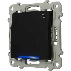 Ospel Szafir Łącznik Zwierny Światła Z Podświetleniem Niebieskim Czarny Metalik