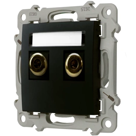 Ospel Szafir Gniazdo Głośnikowe Pojedyncze Czarny Metalik