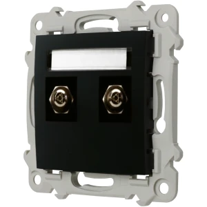 Ospel Szafir Gniazdo Ekwipotencjalne Podwójne Czarny Metalik