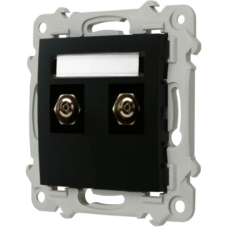 Ospel Szafir Gniazdo Ekwipotencjalne Podwójne Czarny Metalik