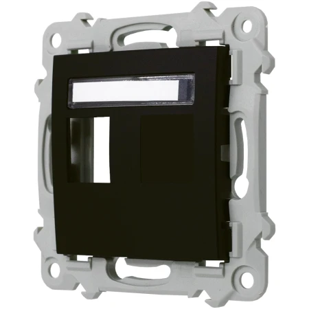 Ospel Szafir Obudowa Gniazda Pojedynczego Typu Keystone Prosta Czarny Metalik