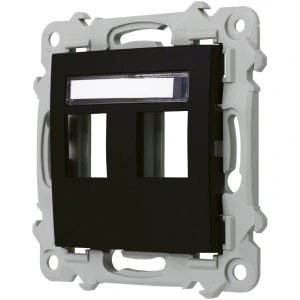 Ospel Szafir Obudowa Gniazda Podwójnego Typu Keystone Prosta Czarny Metalik