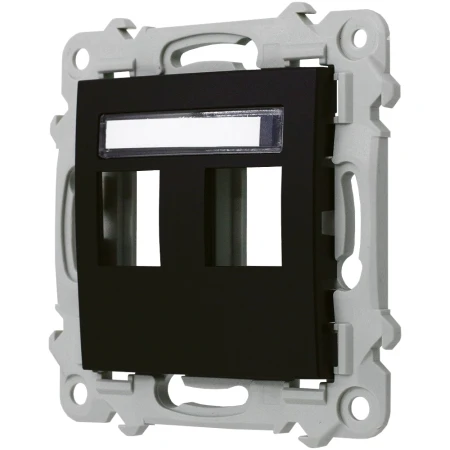 Ospel Szafir Obudowa Gniazda Podwójnego Typu Keystone Prosta Czarny Metalik