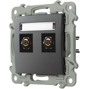 Ospel Szafir Gniazdo Ekwipotencjalne Podwójne Szary Mat