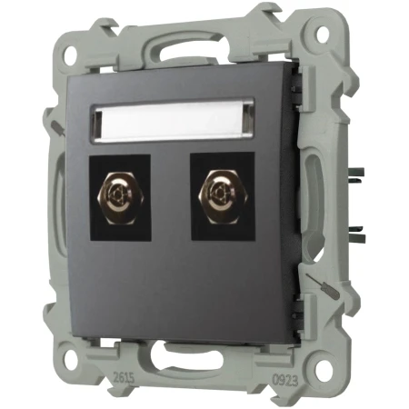 Ospel Szafir Gniazdo Ekwipotencjalne Podwójne Szary Mat