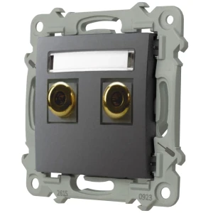 Ospel Szafir Gniazdo Głośnikowe Pojedyncze Szary Mat