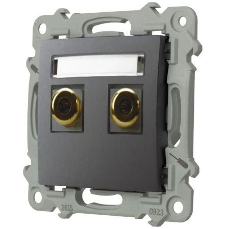 Ospel Szafir Gniazdo Głośnikowe Pojedyncze Szary Mat