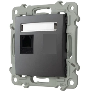 Ospel Szafir Gniazdo Telefoniczne Pojedyncze Szary Mat