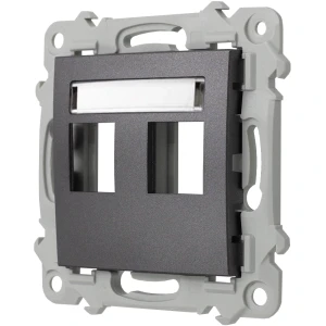 Ospel Szafir Obudowa Gniazda Podwójnego Typu Keystone Prosta Szary Mat